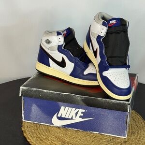 Air Jordan 1 Retro High OG White Deep Royal Blue Size 7Y Youth New In Box